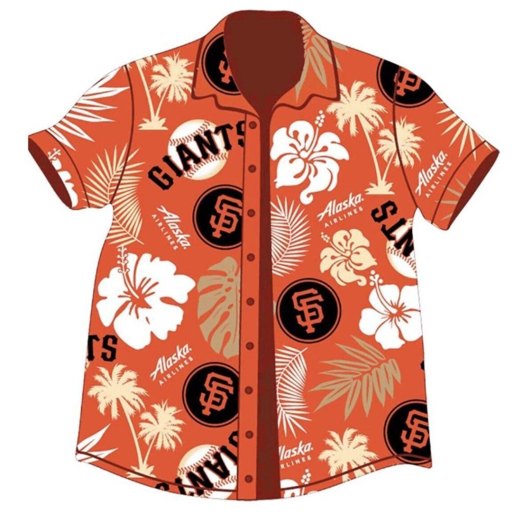 SF Giants Alaska Airlines Aloha Button Up Shirt